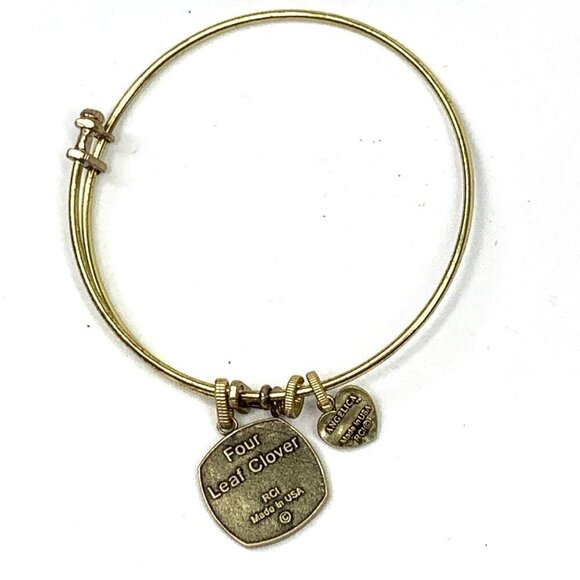Alex and Ani Four Leaf Clover Charm Bracelet Gold Finish - Expands 2"- 3.5 - Picture 3 of 3